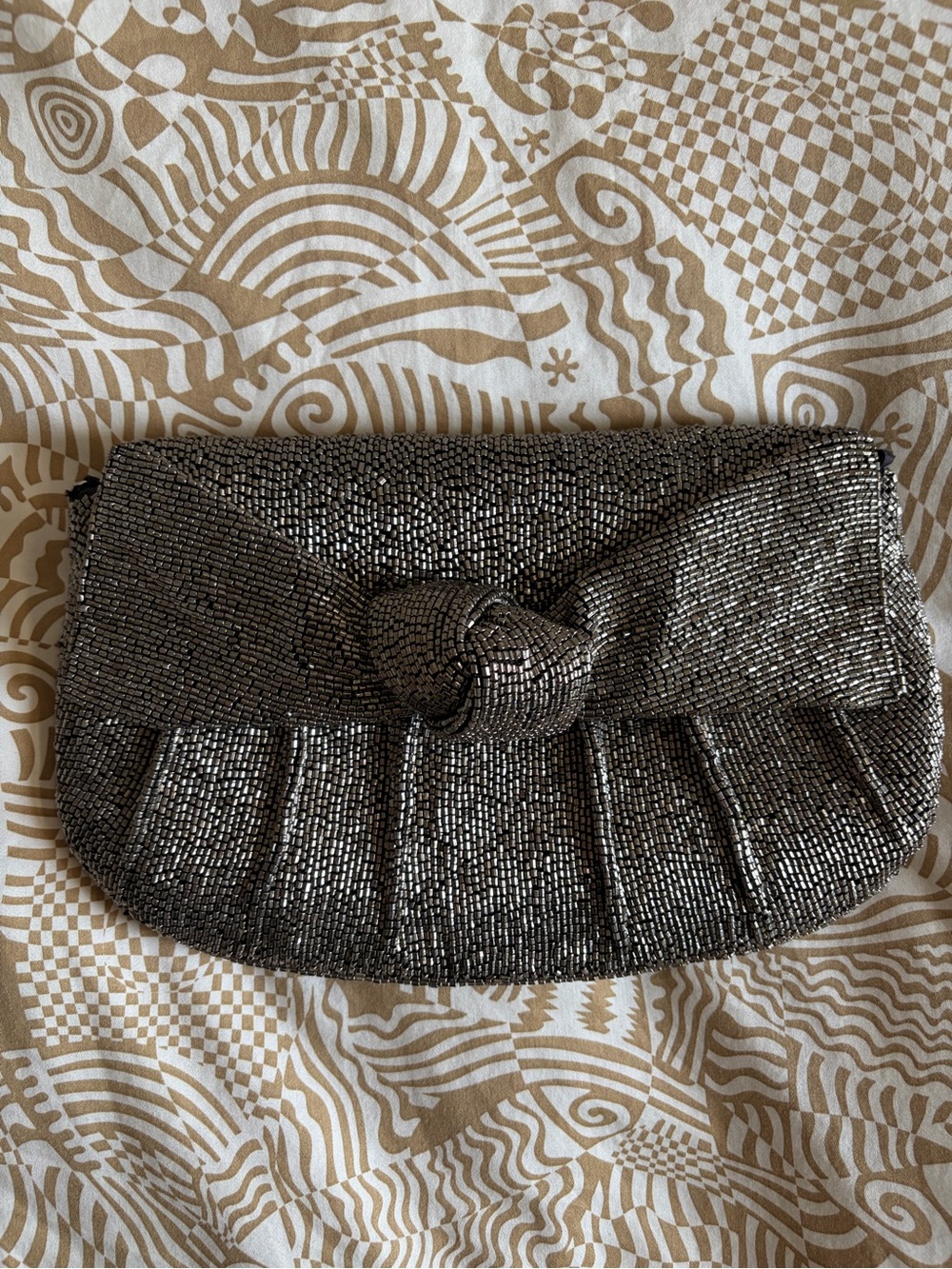 Anthropologie Beaded Knot Clutch
